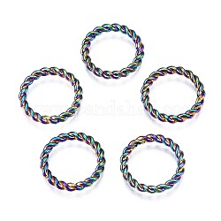 Anelli in lega, cadmio & nichel &piombo libero, anello di torsione, colore arcobaleno, 15.5x2mm, 11.5mm diametro interno 