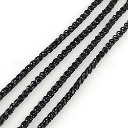 Cadenas de hierro trigo electroforesis, cadena de cola de zorro, con carrete, soldada, negro, 3.0mm, aproximadamente 328.08 pie (100 m) / rollo