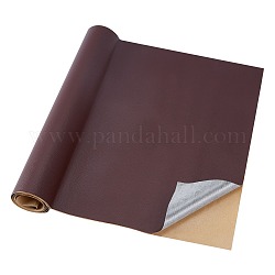 Gorgecraft 1 feuille rectangle en cuir pvc tissu autocollant, pour canapé/siège patch, brun coco, 137x35x0.04 cm
