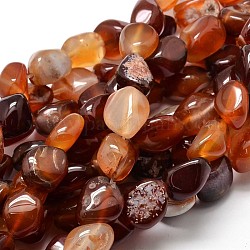 Natürlichen Karneol Nuggets Perlenstränge, getrommelt Stein, gefärbt und erhitzt, 13~18x10~13 mm, Bohrung: 1 mm, ca. 21~26 Stk. / Strang, 15.74 Zoll