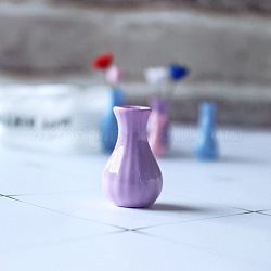Ornements miniatures de vase en résine, accessoires de maison de poupée de jardin paysager micro, faire semblant de décorations d'accessoires, lilas, 19x31mm