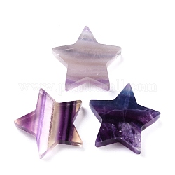 Perles de fluorite naturelles, pas de trous / non percés, pour création de fil enroulé pendentif , étoiles du nord, 26x27x5.5mm