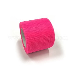 デコメッシュリボン  チュール生地  スカートを作るためのチュールロールスプールファブリック  濃いピンク  2インチ（5cm）  約25ヤード/ロール（22.86メートル/ロール）