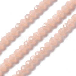 Brins de perles de verre à facettes (32 facettes), ronde, peachpuff, 6x5.5mm, Trou: 1.2mm, Environ 95 pcs/chapelet, 22.24'' (56.5 cm)
