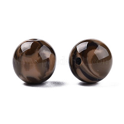 Harz perlen, Nachahmung Edelstein, Runde, Kamel, 12x11.5 mm, Bohrung: 1.5~3 mm
