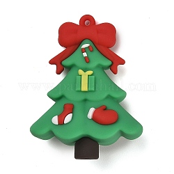 Рождественские подвески из пвх, рождественская елка, 53x40.5x23 мм, отверстие : 2 мм
