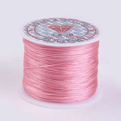 Flache elastische Kristallschnur, elastischer Perlenfaden, für Stretcharmbandherstellung, rosa, 0.5 mm, ca. 49.21 Yard (45m)/Rolle