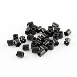 5mm Melty Beads PE Fuse Beads, Small DIY PE Beads, Tube, Black, 5x5mm, Hole: 3mm