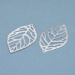 Латунные подвески, долговечный, лист, 925 серебро покрытием, 35x20x0.5 мм, отверстие : 1 мм