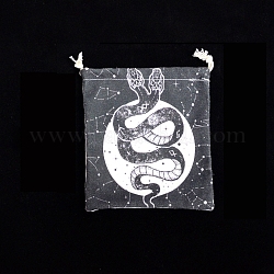 タロットカード収納袋  布巾着袋  魔術ウィッカ祭壇用品用  長方形  ヘビ  160~165x135mm
