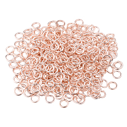 6x1mm Open Jump Rings Oval Brass Jump Rings, Rose Gold, about 450pcs/50g