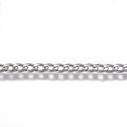 304 catena in acciaio inox, barbozzale, catena intrecciato, senza saldatura, colore acciaio inossidabile, 3.5x2x0.8mm