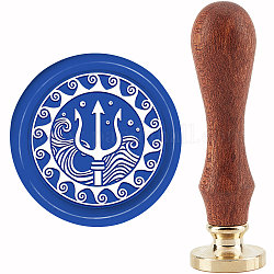 Brass Wax Seal Stamp with Handle, for DIY Scrapbooking, Nautical Theme, 3.5x1.18 inch(8.9x3cm)