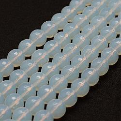 Filamenti di perline Opalite, tondo, sfaccettato, 14mm, Foro: 2 mm, circa 29pcs/filo, 14.9 pollice (38 cm)