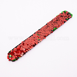 Bracciali di schiava della sirena, paillettes reversibili a due colori con flip braccialetti, rosso, 214x28x5.5mm