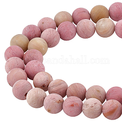 NBEADS 2 Strands About 94-98 Pcs Natural Rhodonite Beads, 8mm Frosted Gemstone Beads Natural Stone Beads Round Spacer Loose Beads for DIY Bracelet Necklaces Jewelry Making