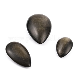Perles d'obsidienne de brillance dorée naturelle, larme, 31.4~51x20.7~33.2x11.7~17.8mm