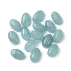 Cabuchones de jade blanco natural, oval, teñido, azul claro, 6x4x2~2.5mm