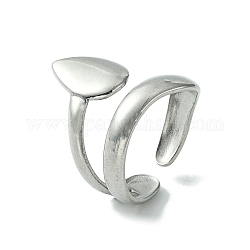 304 anello a polsino aperto in acciaio inossidabile, lacrima, colore acciaio inossidabile, misura degli stati uniti 7 (17.3mm)
