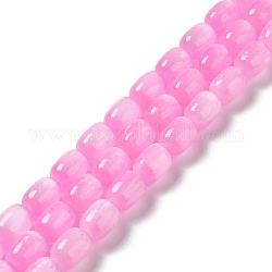 Fili di perline di selenite naturale, tinto, tamburo, perla rosa, 12x8mm, Foro: 1 mm, circa 32pcs/filo, 15.51~15.55 pollice (39.4~39.5 cm)