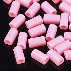 Opake Legierung Perlen, neon rosa , 9x5x4.5 mm, Bohrung: 2.5 mm, ca. 3500 Stk. / 500 g