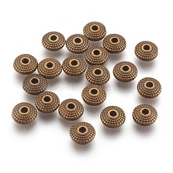 Séparateurs perles tibétains, bronze antique, sans plomb & sans nickel & sans cadmium , 8 mm de diamètre, épaisseur de 4mm, Trou: 1.5mm