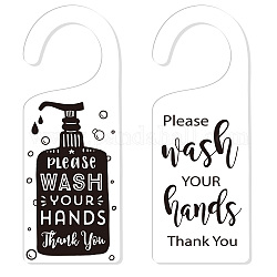 Hinweisschild aus Acryl für die Tür, öffentliches Warnschild, bitte wasche deine Hände, Wort, 240x90x5 mm, 2 Stück / Set