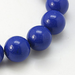 Synthetik Lapislazuli Perlen Stränge, gefärbt, Runde, 8 mm, Bohrung: 1 mm, ca. 50 Stk. / Strang, 15.7 Zoll