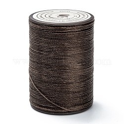 Hilo redondo de hilo de poliéster encerado, cordón de micro macramé, cuerda retorcida, para coser cuero, coco marrón, 0.65mm, alrededor de 87.48 yarda (80 m) / rollo