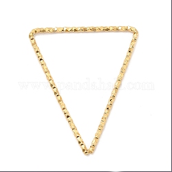 304 Stainless Steel Linking Rings, Textured, Triangle, Real 18K Gold Plated, 30x25x1mm, Inner Diameter: 27x22mm