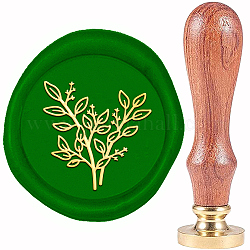 Timbro sigillo in cera d'ottone, con manico in legno, oro, per scrapbooking diy, modello di ramo, 20mm