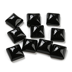 Cabochons en onyx noir naturel, teints et chauffée, carrée, 6x6x3mm
