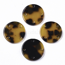 Maglie componenti lampadario acetato di cellulosa (resina), rotondo e piatto, goldenrod, 17.5x2.5mm, Foro: 1.5 mm