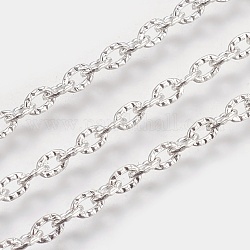 Железо текстурированные кабельные цепи, несварные, с катушкой, серебристый цвет, 4.2x3x0.8 мм, около 328.08 фута (100 м) / рулон