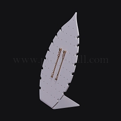 Acryl-Ohrringständer Ausstellungsständers, Blatt, weiß, 4.6x10x15.2 cm