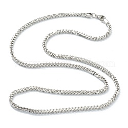 Collares de cadena de trigo de 304 acero inoxidable, con cierre de langosta, color acero inoxidable, 27.16 pulgada (69 cm), 3.5mm