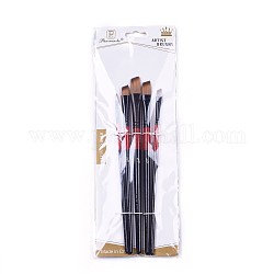 Penna pennello in nylon con olio per capelli, con tubo di alluminio, nero, 180~200x5~9 mm, 5 pc / insieme