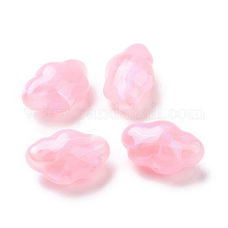 Abalorios acrílicos opacos, abalorios de brillo, nube, rosa perla, 16.5x26x13mm, agujero: 2 mm, aproximamente 150 unidades / 500 g