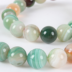 Natural Gemstone Agate Round Bead Strands, Dyed, Dark Sea Green, 10mm, Hole: 1mm, about 38pcs/strand, 14.96 inch