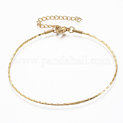 304 Stainless Steel Coreana Chain Bracelets, with Lobster Claw Clasps, Golden, 7-7/8 inchx1/8 inchx1/8 inch(200x1x1mm)