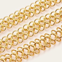 Iron Mesh Chains, Unwelded, Chain Maille, Golden, Links: 19x10mm, Rings Thickness: 1.5mm