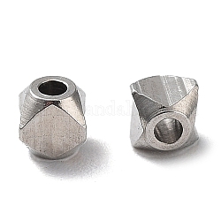 303 perline in acciaio inossidabile, cubo, colore acciaio inossidabile, 3x3x3mm, Foro: 1.2 mm