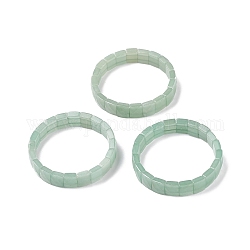 Bracelets extensibles en aventurine vert naturel, facette, rectangle, 2-3/8 pouce (6 cm)
