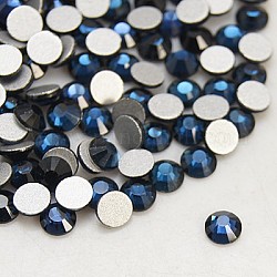 Glass Flat Back Rhinestone, Grade A, Back Plated, Faceted, Half Round, Montana, SS8, 2.3~2.4mm, 1440pcs/bag