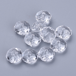 Perles en acrylique transparente, facette, rondelle, clair, 11.5x7mm, Trou: 2mm, environ 925 pcs/500 g