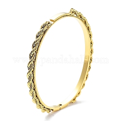 Placcatura ionica (ip) 304 braccialetti incernierati con corda intrecciata in acciaio inossidabile da donna, oro, diametro interno: 2x2-3/8 pollice (5.2x6.1 cm)
