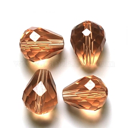 Imitation Austrian Crystal Beads, Grade AAA, Faceted, Drop, PeachPuff, 6x8mm, Hole: 0.7~0.9mm