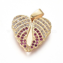 Saint valentin pendentifs ouvrants en laiton avec zircon cubique micro pavé, coeur avec l'aile, or, 19x18.5x2.5mm, Trou: 4x2.5mm