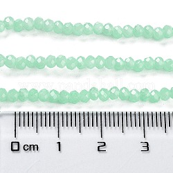 Fili di perle di vetro imitazione giada dipinti al forno, rondelle sfaccettato, turchese pallido, 3x2mm, Foro: 0.8 mm, circa 158pcs/filo, 14.76'' (37.5 cm)