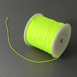 Geflochtenen Nylonfaden, chinesische Knotenschnur Perlenschnur für die Herstellung von Perlenschmuck, grün gelb, 0.5 mm, ca. 150 Yards / Rolle